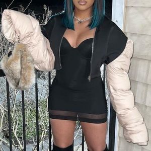 Oversized Sleeves Cropped Puffer Coat